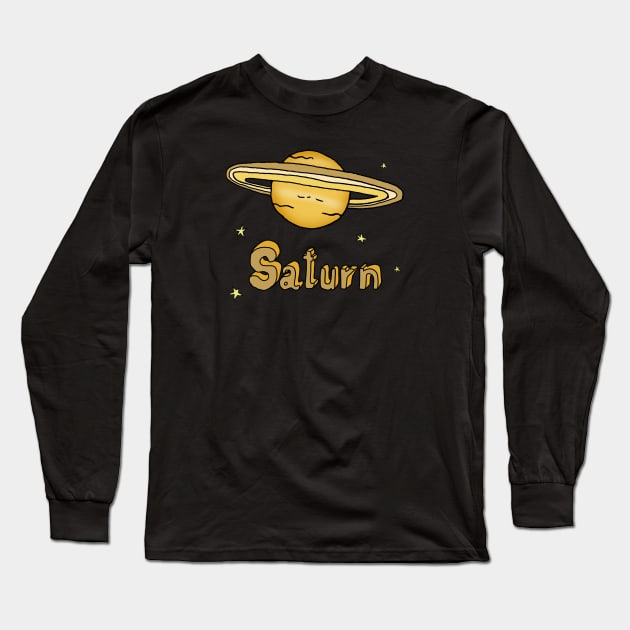 Saturn Long Sleeve T-Shirt by HanDraw